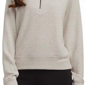 Lt. Gray Heathered Luxe Half Zip Top